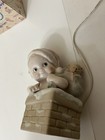 Vintage Enesco Santa Kewpie Toy Bag Going Down Chimney Night Light Kewpieville 