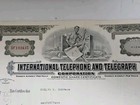 International Telephone And Telegraph Stock Certificate  1959 Beautiful
