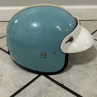 Vtg Comet Deluxe Nesco Motorcycle Cafe Helmet Baby Blue W  Visor Vespa