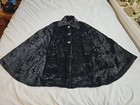 Vintage Black Crushed Velvet Cape Art To Wear Avant-garde Romantic Goth Old