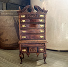 Vtg Concord Museum Dollhouse Miniature Queen Anne Highboy Dresser 1 12