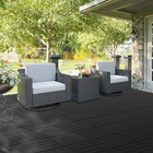 44pcs Plastic Interlocking Decking Tiles 12  X 12   Dark Grey