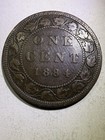 1884 Canadian Large Cent Coin Queen Victoria Great Condition