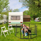 8 Panels Dog Pen Pet Playpen Kennel Fence Puppy Exercise Barrier Outdoor Indoor