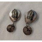Navajo Sterling Silver Turquoise Clip On Earrings Mw Signed Coa Handmade Native