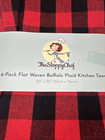 Buffalo Plain Kitchen Towel 6-pack Flat Woven Red Black The Sloppy Chef 20 x30 