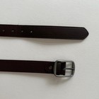Vintage Coffee Brown Single Stitch Leather Belt With Silver Buckle  