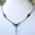 Necklace 20   Blue Glass Vintage Czech Beads Women s Jewelry Art Deco Style