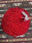 Vintage French 8 0 Red White Hearts  One Hank  African Trade Beads
