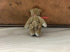 Miniature Plush Teddy Bear Figurine  Brown W  Red Ribbon  Small  1 Pack