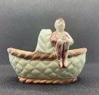 Vintage Pixie Elf Sitting On Basket Ceramic Planter Mid Century Japan