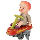 1950 s - Early 1960 s Japanese Tin Litho Wind-up Cart With Celluloid Figure