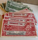 Vintage Lot Of 50 Canadian Tire Paper Bills-  25  10 Cent    25  5 Cent Bills 