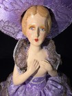 Vintage Porcelain Half Doll Sewing Pin Cushion  lady  5 1 2    Painted Face