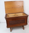 Antique Singer Fiddle Base Lid Bonnet Cabinet Sewing Box Storage Side Table