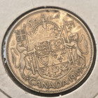 1949 Silver Canada 50 Cent Coat Of Arms Hoof Touches 9