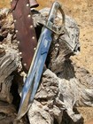 Handmade Stainless Steel D-guard Bowie Knife   Stag Horn Handle With Sheath