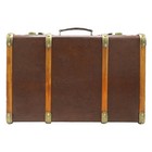 Harry Potter Hogwarts Stationary Brown Leather Wood Luggage Suitcase Trunk Large