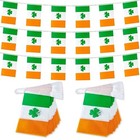  2 Packs Ireland Shamrock Flag Banner Irish Flags String Small Mini Saint 