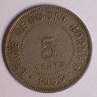 1903-h British North Borneo Coin Km-5 Circulated  16024