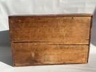 Antique Shaker Mixed Woods Inlaid Sewing Box W  Org Letter Written On Back 