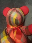 Vintage Handmade Red Plaid Teddy Bear 21  Tall-adorable   