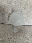 Vintage Frosted Satin Glass Fairy Lamp     Two-piece Pedestal Candle Holder