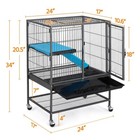 Rolling Metal Animal Cage Small Pet Crate Removable Ramp Platform Storage New