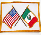 Usa Mexico Crossed Flag Patch Mexican American Heritage Vintage