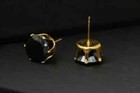4ct Lab Created Black Diamond Solitaire Stud Earrings 14k Rose Gold Over