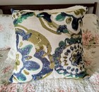 Pier One Blue Green Abstract Pillow 20  X 20 
