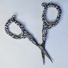 Antique Sterling Silver Hafted   Handle Scissors - Sewing Crafts Or Grooming