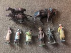  Lot Of 8 Vintage Lead Figures Britains  Men Women Horse Fir Train Layout G Lgb 