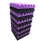 12 Pack Wedge Purple black Acoustic Soundproofing Studio Foam Tiles 2 x12 x12 