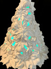 Vtg Atlantic Ceramic Bisque Poinsettia Christmas Tree Mold Ready To Paint