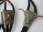 2 Western Bolo Ties Hickock And Ling   Steer Rodeo Rider