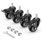  Stem Caster Wheels 2 Inch Total Locking Casters Set Of 2inch With Brake-4 Pack
