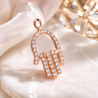 Protective Hamsa Hand Pendant Rose Gold Plated 925 Sterling Silver Gift For Her