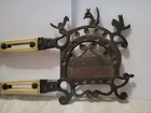 Antique Indian Betel Nut Cutter Sarota Kutch Brass Bone Inlay Guillotine Birds