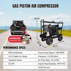 6 5hp Gas Powered Air Compressor 18cfm Portable Gasoline Driven Pistom Pump Air