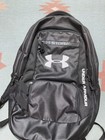 Under Armour Hustle Backpack Graphite Black Gym School Excellent Condition