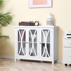 Modern Kitchen Sideboard Buffet Cabinet W  3 Glass Doors Refurbished