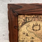 Antique Wooden Frame World Map Old Nautical Illustration Painting Picture Wall H