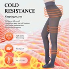 Women Winter Fleece Lined Leggings - Fake Fleece Fake Transparent Warm Leggings