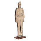 Vtg 40s 10  Wwii Standing Soldier Photograph On Wood Folk Art Cutout Paul Kerns
