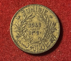 Tunisia Franc 1941 Ah1360 Aluminum-bronze Coin Km 247 T10619