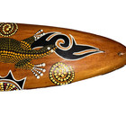 Australian Hand Painted Aboriginal Dot Art Gecko Painted On Wood 14   X 4 