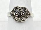 925 Sterling Silver  Vintage Marcasite Band Ring Sz 8 85