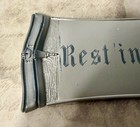 Vintage Metal Rest In Peace Casket Plaque 9x4 Inches Funeral Death Coffin Heavy