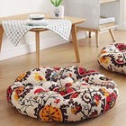 Boho Round Floor Seat Pillows Cushions 22  X Flowers Beige 1 Pack-round 22 